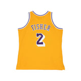 Los Angeles Lakers Mens Jersey Mitchell & Ness #2 Derek Fisher 1996-97 Yellow