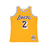 Los Angeles Lakers Mens Jersey Mitchell & Ness #2 Derek Fisher 1996-97 Yellow