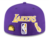 Los Angeles Lakers Fitted New Era 59Fifty Icons Purple Hat Cap