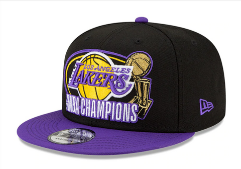 Los Angeles Lakers Snapback New Era 9Fifty 2020 NBA Finals Champions Title Trophy Black Purple