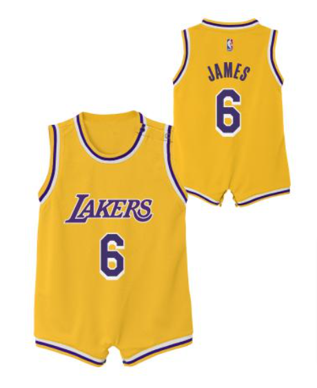 Los Lakers Infant (12-24) Months #6 Lebron James Romper Jersey – THE 4TH QUARTER