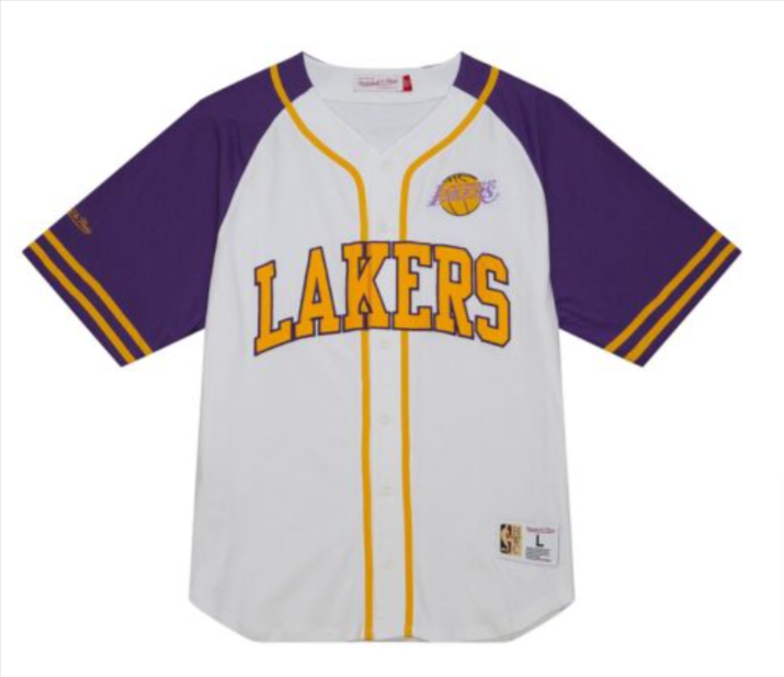 Los Angeles Lakers Jersey Mitchell and Ness Practice Day Button Front - THE 4TH QUARTER