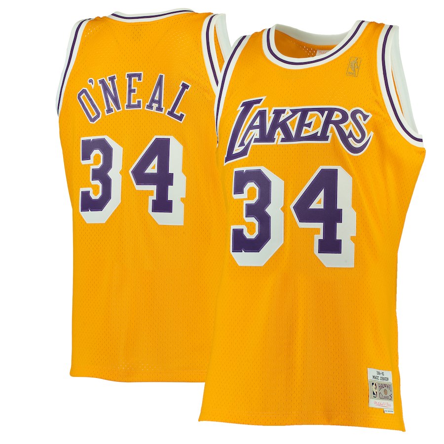 Los Angeles Lakers Mens Jersey Mitchell & Ness 96-97 #34 Shaquille O'Neal Swingman - THE 4TH QUARTER