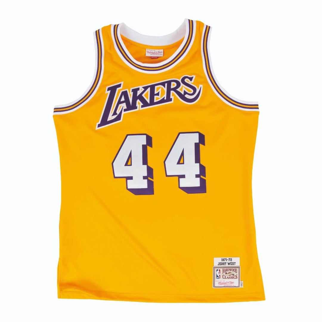 Los Angeles Lakers Mens Jersey Mitchell & Ness #44 Jerry West 1971-72 Yellow - THE 4TH QUARTER
