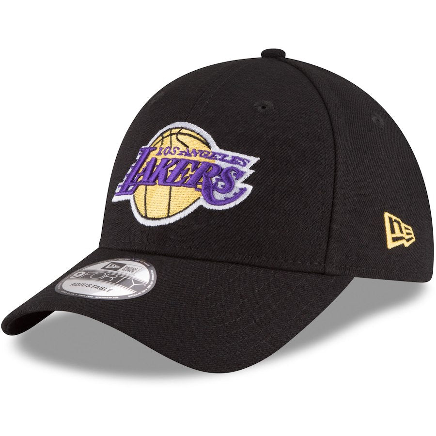 Los Angeles Lakers Velcro New Era The League 9Forty Adjustable Cap Hat Black - THE 4TH QUARTER