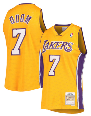 Los Angeles Lakers Mitchell & Ness #7 Lamar Odom '09-'10 Jersey Yellow