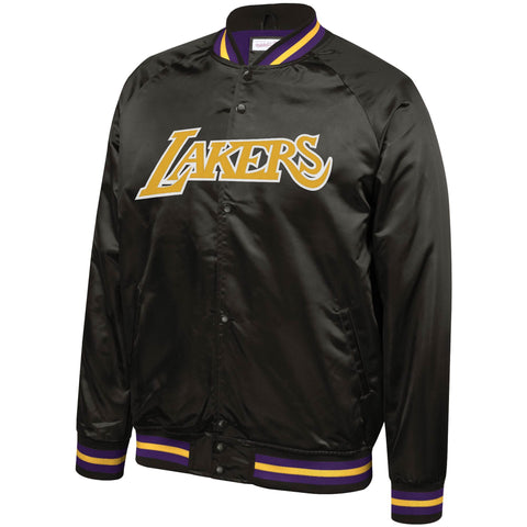 Los Angeles Lakers Mens Jacket Mitchell & Ness Light Satin Black