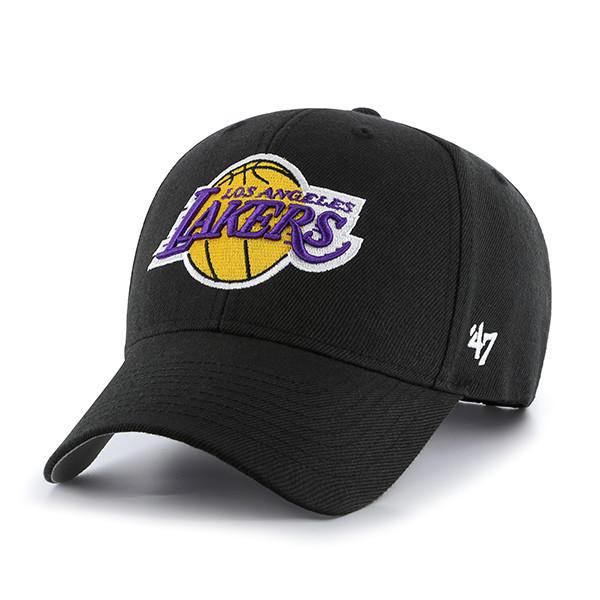 Los Angeles Lakers Velcro 47 Brand MVP Adjustable Black Cap Hat - THE 4TH QUARTER