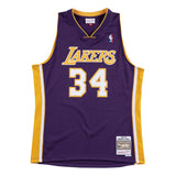 Los Angeles Lakers Mens Jersey Mitchell & Ness #34 Shaquille O'Neal 1999-00 Swingman Purple