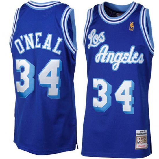 Shaquille O’Neal Signed Lakers Blue MPLS 2001-02 Mitchell & Ness Jersey BAS