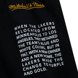 Los Angeles Lakers Mens Mitchell & Ness Origin Fleece Shorts Black