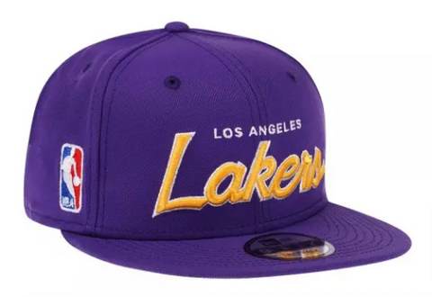 Los Angeles Lakers Snapback New Era 9FIFTY Script Up Purple Cap Hat