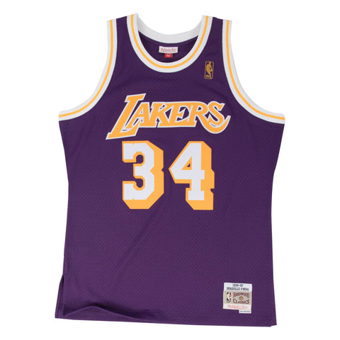 Los Angeles Lakers Mens Jersey Mitchell & Ness 96-97 #34 Shaquille O'Neal Swingman Purple