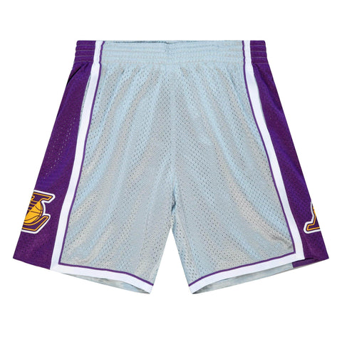 Los Angeles Lakers Mens Mitchell & Ness 2009-10 Swingman Shorts 75th Silver Swingman
