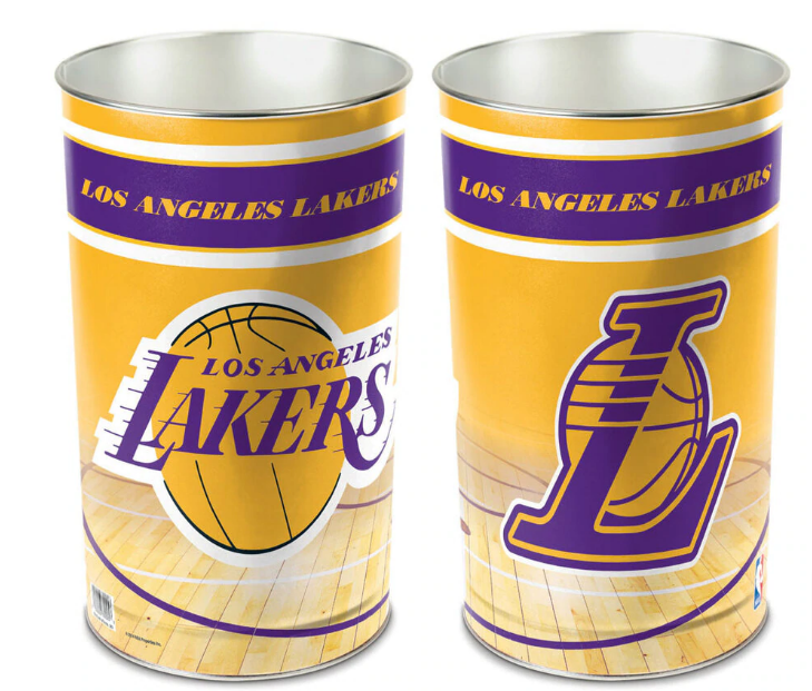 Los Angeles Lakers Aluminum Wastebasket Trash Can - THE 4TH QUARTER