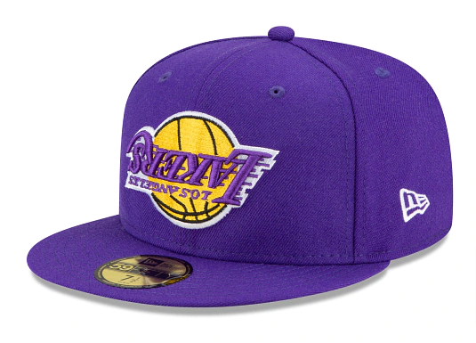 Los Angeles Lakers Fitted New Era 59FIFTY Upside Down Logo Purple Cap Hat - THE 4TH QUARTER