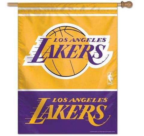Los Angeles Lakers Vertical Home Banner Flag - THE 4TH QUARTER