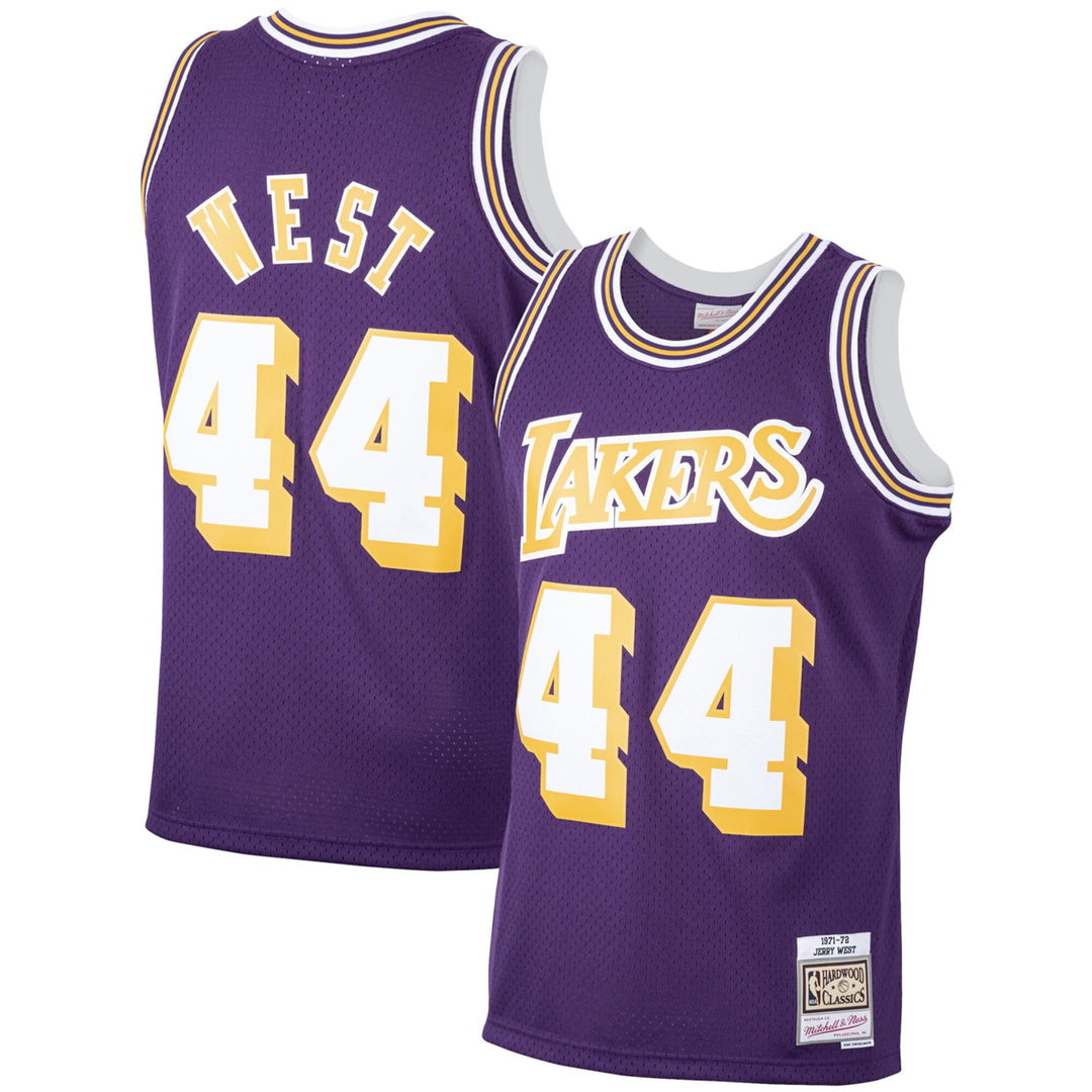 Los Angeles Lakers Mens Jersey Mitchell & Ness #44 Jerry West 1971-72 Purple - THE 4TH QUARTER
