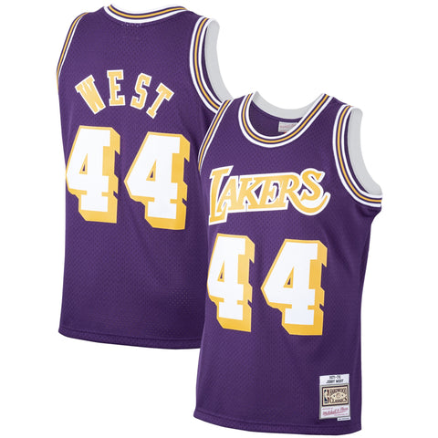 Los Angeles Lakers Mens Jersey Mitchell & Ness #44 Jerry West 1971-72 Purple