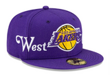 Los Angeles Lakers Fitted New Era 59Fifty City Nickname West Coast Cap Hat Grey UV