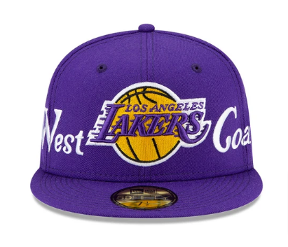 Los Angeles Lakers Fitted New Era 59Fifty City Nickname West Coast Cap Hat Grey UV