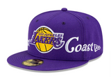 Los Angeles Lakers Fitted New Era 59Fifty City Nickname West Coast Cap Hat Grey UV