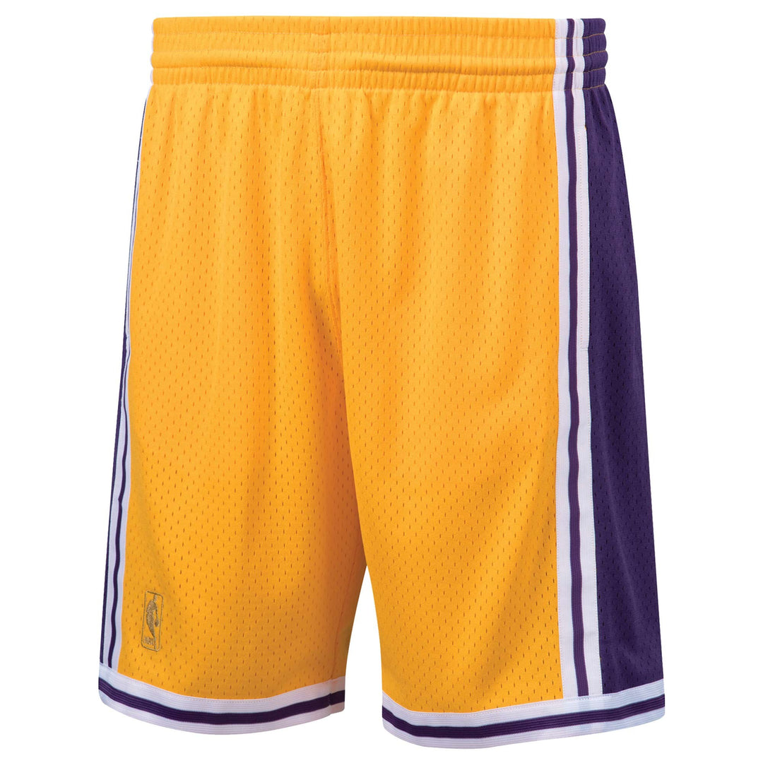 Los Angeles Lakers Mens Mitchell &amp; Ness 96-97 Hardwood Classics Swingman Shorts - THE 4TH QUARTER