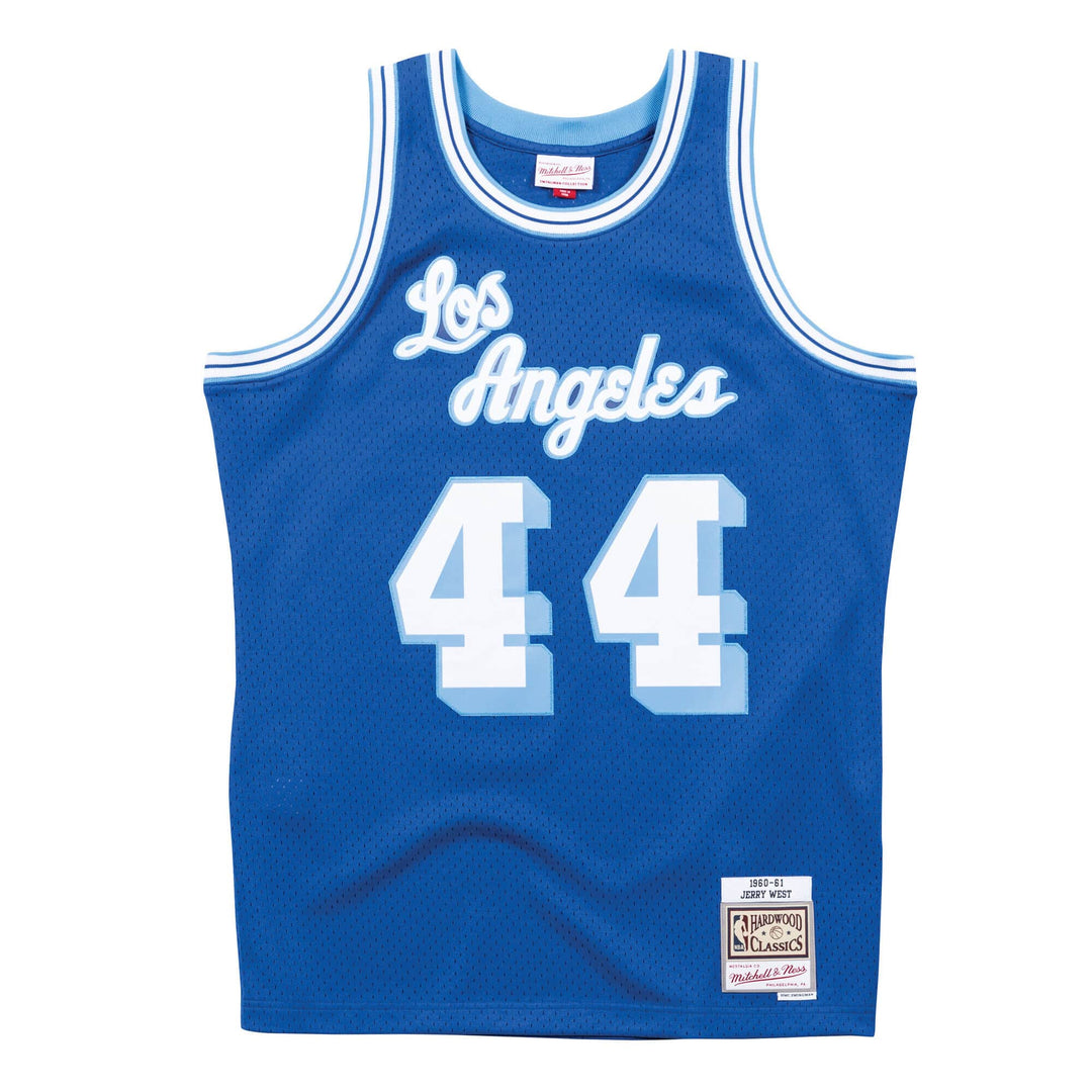 Los Angeles Lakers Mens Jersey Mitchell & Ness #44 Jerry West 1960-61 Royal - THE 4TH QUARTER