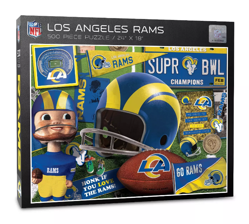 Los Angeles Rams Retro 500 Piece Puzzle 24" X 18" - THE 4TH QUARTER