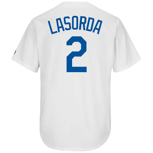 Los Angeles Dodgers Mens Jersey Majestic #2 Tommy Lasorda Replica Jersey White - THE 4TH QUARTER