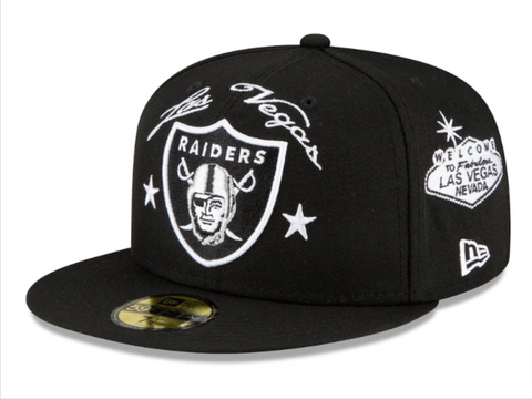 Las Vegas Raiders Fitted New Era 59Fifty Starry Black Cap Hat