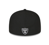 Las Vegas Raiders Fitted New Era 59Fifty Pin Leather Black Hat Cap