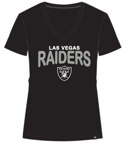 Las Vegas Raiders Womens 47 Brand Pop Ultra Rival T-Shirt V-Neck