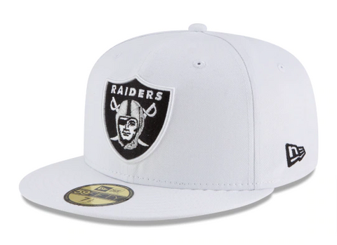 Raiders Fitted New Era 59Fifty Logo White Cap Hat