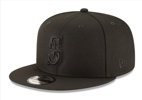 Seattle Mariners Snapback New Era 9Fifty Black on Black Cap Hat