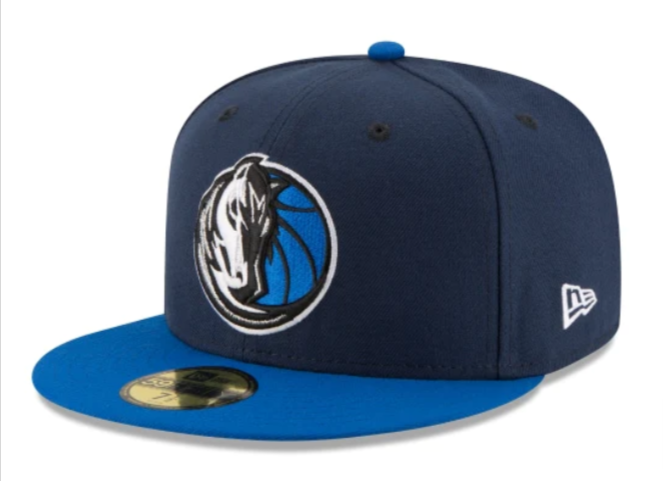 Dallas Mavericks Fitted 59Fifty New Era Cap Hat 2 Tone Navy Blue - THE 4TH QUARTER