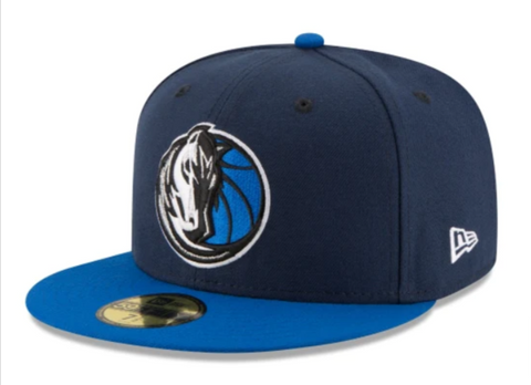 Dallas Mavericks Fitted 59Fifty New Era Cap Hat 2 Tone Navy Blue
