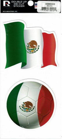 Mexico Soccer Double Up Die Cut Sticker 2pc