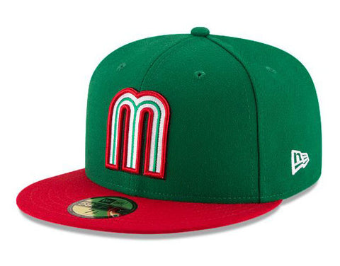 Mexico Fitted New Era 59Fifty World Baseball Classics Original "m" Logo Green Red Cap Hat