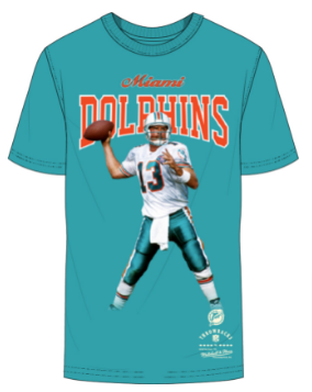 Miami Dolphins T-Shirt Mitchell & Ness Sideline N&N Tee Dan Marino Teal