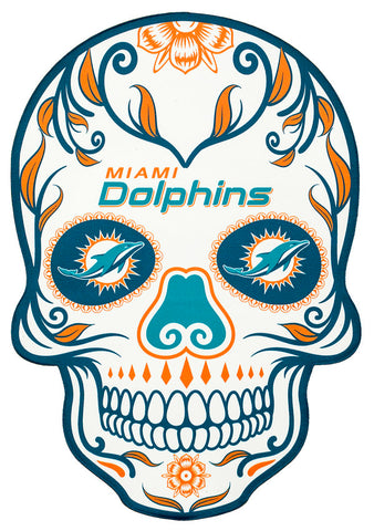 Miami Dolphins Decal Skull Logo 7X5 Sticker
