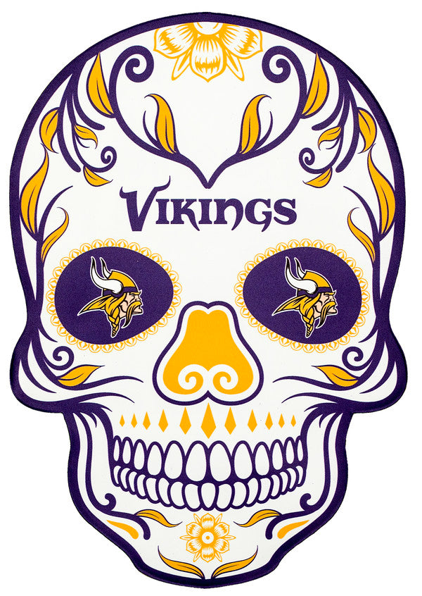 Minnesota Vikings Decal Skull Logo 7X5 Sticker - THE 4TH QUARTER