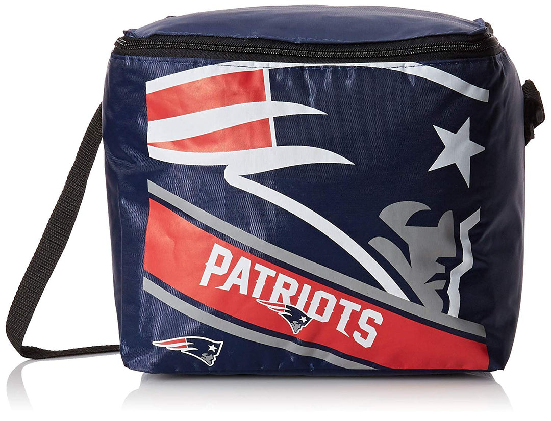 New England Patriots Big Logo Stripe 12 Pack Cooler - THE 4TH QUARTER