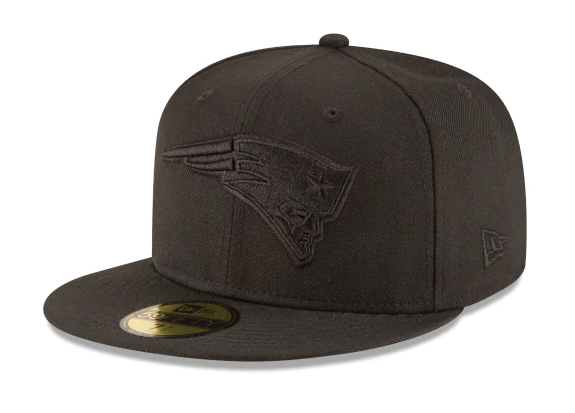 New England Patriots New Era Fitted Black on Black Cap Hat - THE 4TH QUARTER