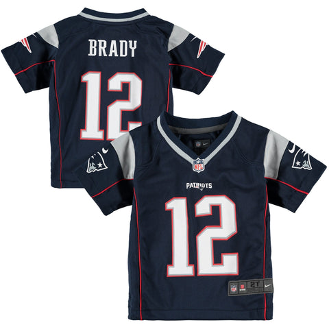 New England Patriots Kids Jersey #12 Brady 4-7 Navy Name & Number Navy