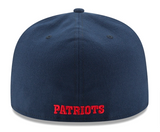 New England Patriots Fitted 59Fifty New Era Classic Logo Cap Hat Navy