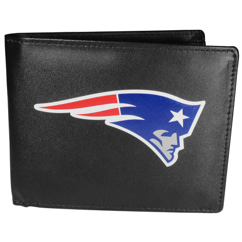 New England Patriots Mens Embroidered Leather Bi-fold Wallet