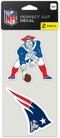 New England Patriots 4x4 Perfect Cut Decal 2 Pack Throwback