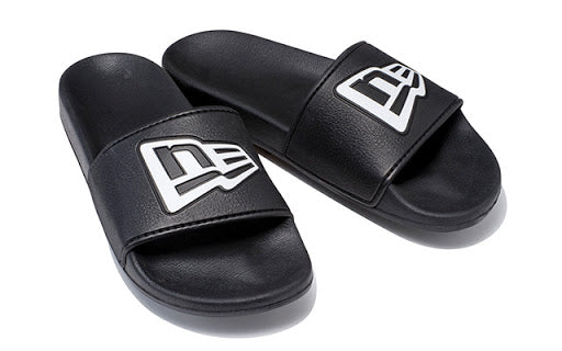 New Era Brand Mens Slides Sandals Black White - THE 4TH QUARTER