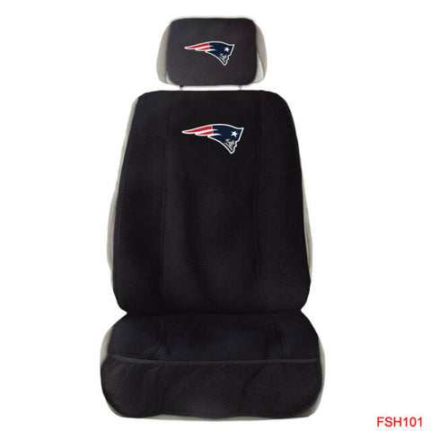 New England Patriots Front Seat Cover W/ Head Rest Cover Universal